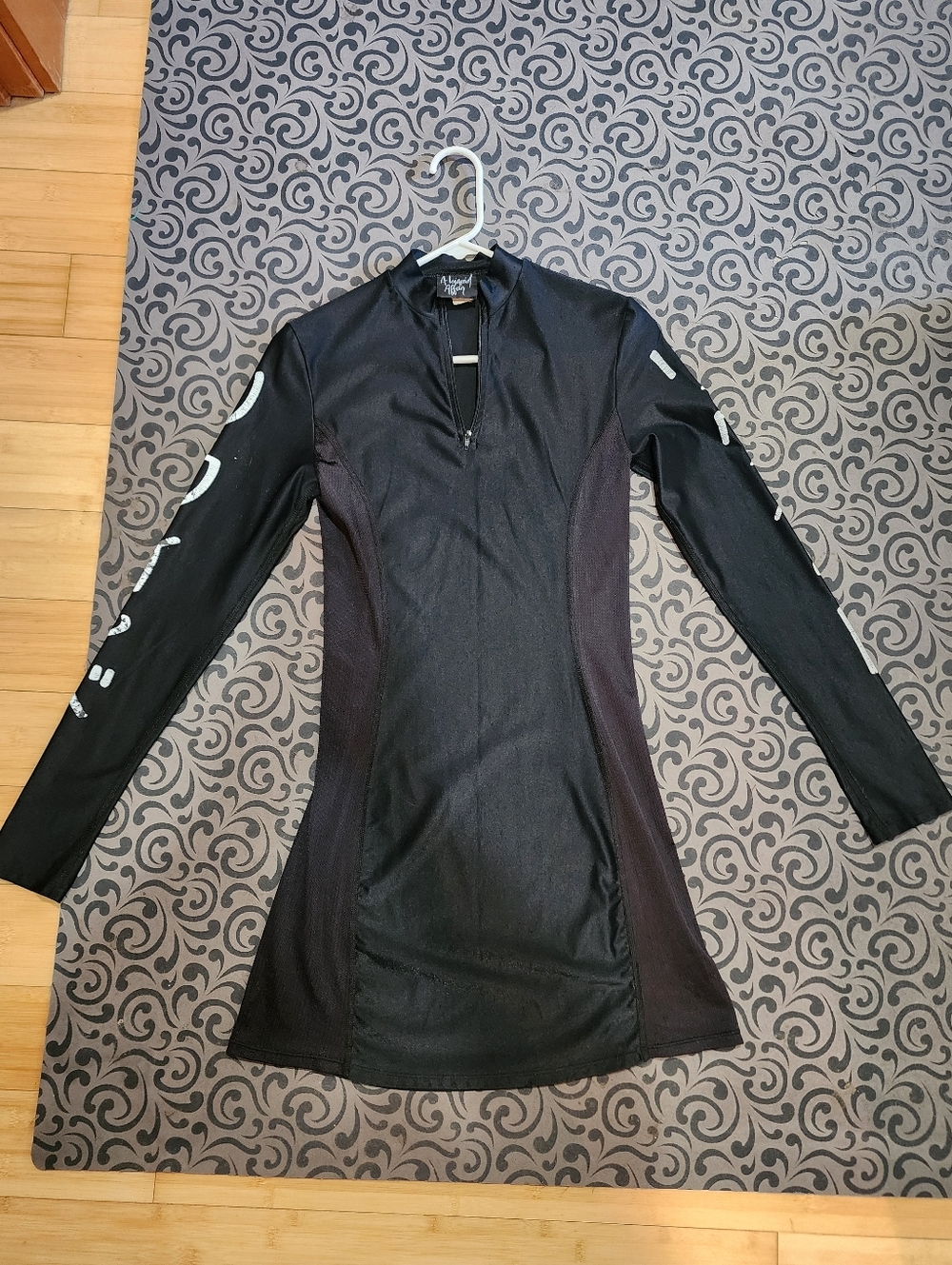 90's Rave Wear Club Wear Skin Tight See Through Panels Sz M